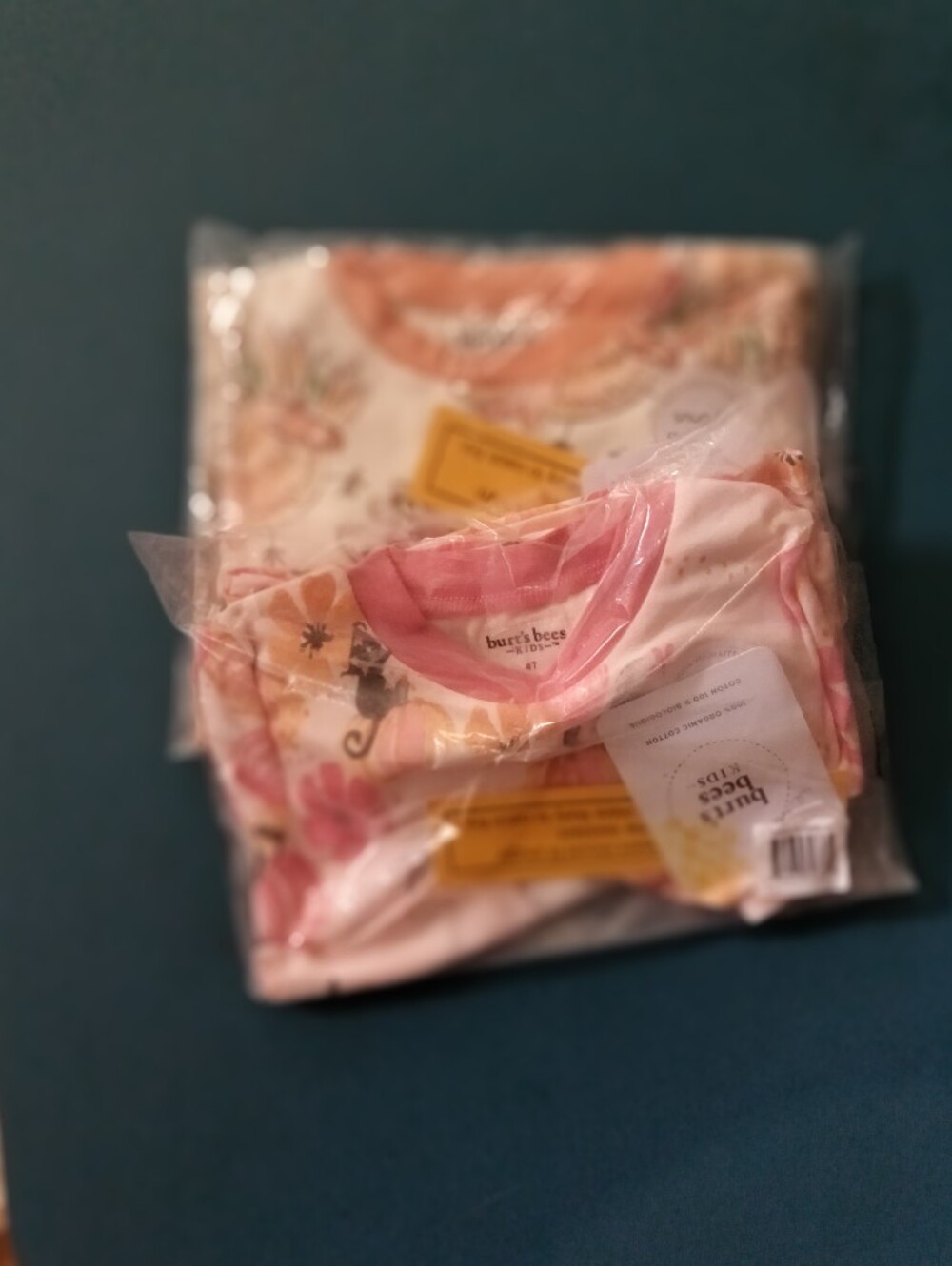 Burt's Bees 4T 2 Floral & Peach Pajama Sets